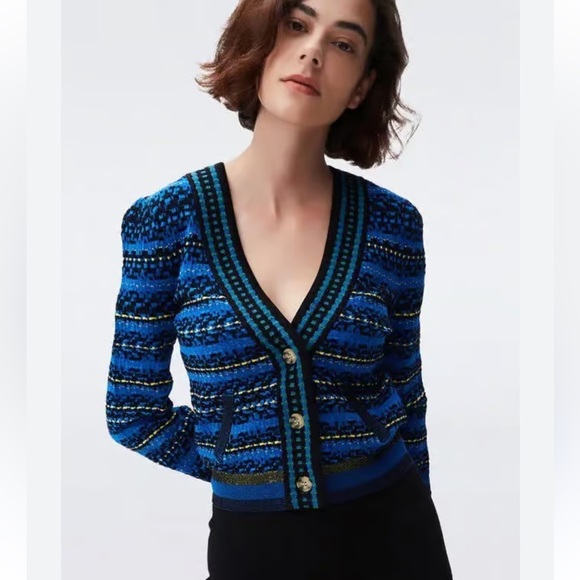 Diane Von Furstenberg Bryant Knit Cardigan Wool Blend - Picture 1 of 16